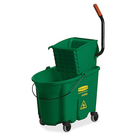 Rubbermaid Commercial Side Press Mop Bucket and Wringer, Green RCP758888GN